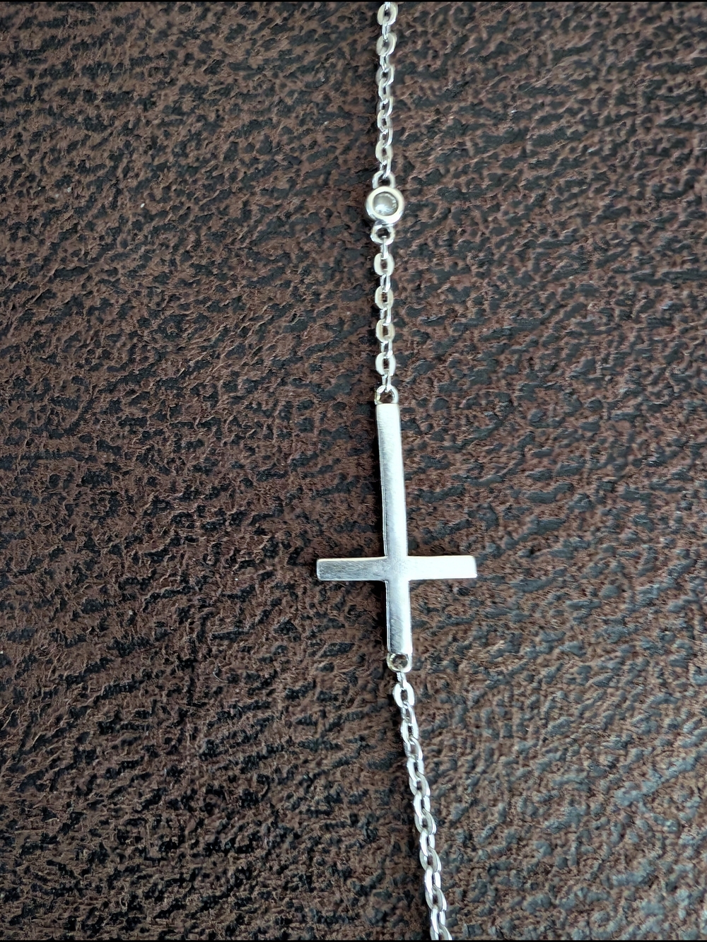 Sterling Silver Horizontal Cross Chain Bracelet - Women Jewelry